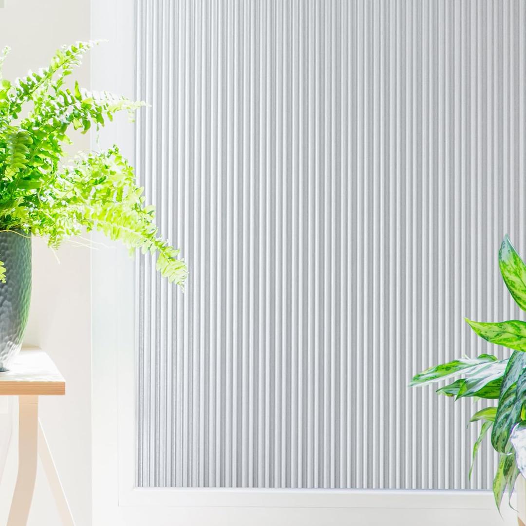 Reeded Glass Light Effects Window Privacy Film by Artscape - Decorative Textured Glass Design, Static Cling, Allows Natural Light in, UV Protection, Easy DIY Installation - 23.62 x 72 Inch