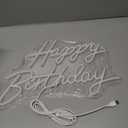Happy Birthday Neon Sign for Wall Decor, LED Happy Birthday Light Up Sign, USB Powered Dimmable Neon Light for Birthday Party Decorations Backdrop, Warm White