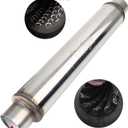 2.5" Inlet/Outlet Exhaust Muffler 2 1/2" Resonator Muffler 3.5" Round 18" Body Length 22" Overall Length Stainless Moderate Sound Universal Exhaust Resonator