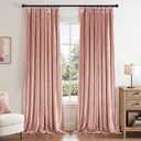 ANRODUO Light Pink Velvet Curtains 96 Inches Long Blackout Thermal Insulated Soundproof Curtain Privacy Room Darkening Curtains Pinch Pleat Window Drapes for Bedroom Living Room, 42 x 96 Inch, Set of 2