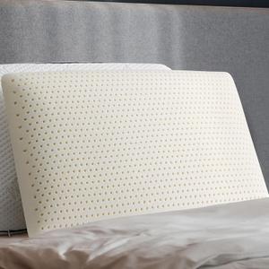 Latex Pillow, 100% Talalay Natural Latex Pillow, Soft Sleeping Bed Pillows with Cotton Cover, Queen Size, Perfect for Side/Back Pain, Stomach, Neck, Stress Relief (1, Queen (Mid Loft)