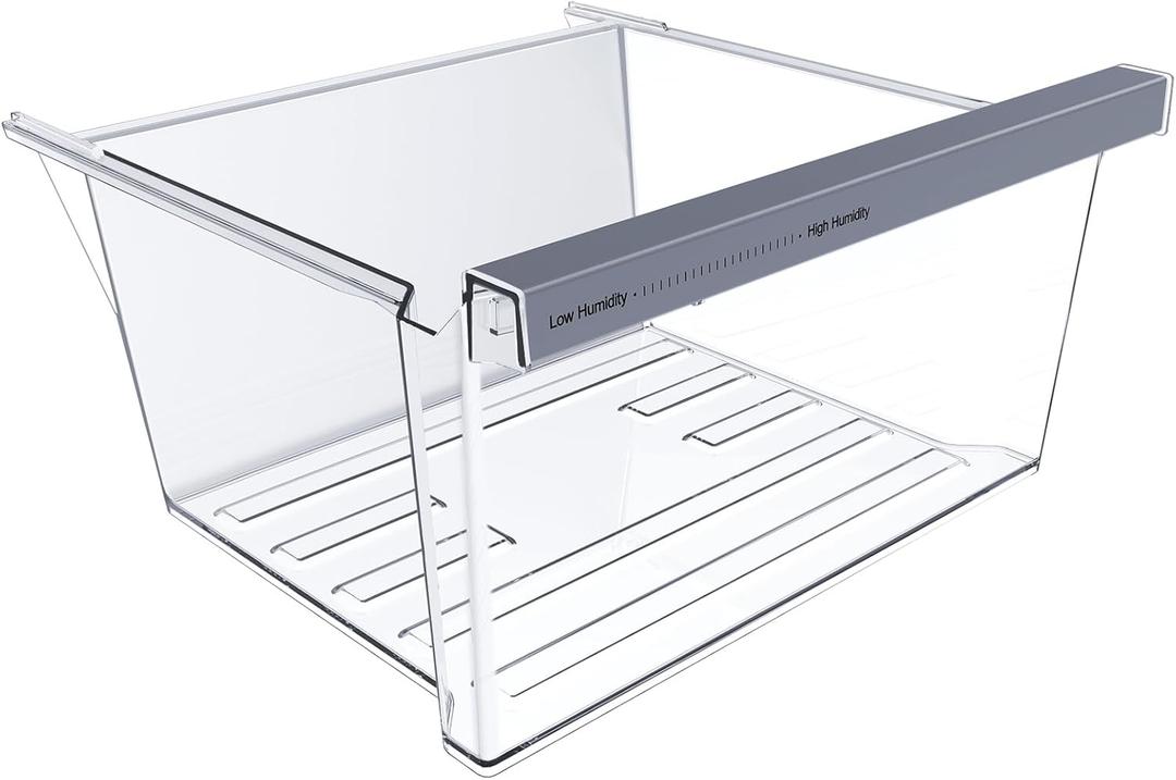 UPGRADED W11162443 Refrigerator Crisper Drawer Compatible with Whirlpool Crisper Drawer W11046494 Whirlpool Fridge Drawer Parts W10899435 WRS555SIHZ WRS325SDHZ WRS315SDHZ Maytag Refrigerator Drawer