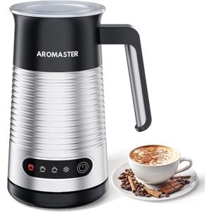 Aromaster 4 IN 1 Electric Milk Frother and Steamer for Coffee, Hot Dense/Airy Foam & Cold Foam Maker