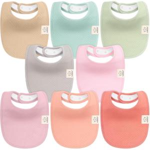 KeaBabies 8-Pack Organic Baby Bibs for Girls, Boys - Quilted Cotton Cloth Baby Drool Bibs for Drooling and Teething Toddler, Newborn, Infant, Soft & Super Absorbent (Muted Pastel)