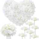 Zeyune 150 Pcs Artificial Hydrangea Flowers Bulk, White Silk Hydrangea Heads with Stems for Wedding Centerpieces Bouquets DIY Floral Arrangements Table Decor Party Home Decorations