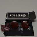 FEISEDY Retro Gothic Steampunk Sunglasses Round Metal Frame Punk Circle Inspired Shade Men B1857