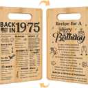 50th Birthday Gifts for Women Men,Back In 1975&Recipe for A Happy Birthday Double sided Cutting Board present for Her Him,50th Bday gift ideas,cool presents for 50 year old woman