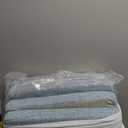 downluxe Indoor Chair Cushions for Dining Chairs, Soft and Comfortable Textured Foam Kitchen Chair Pads with Ties and Non-Slip Backing, 16" x 16" x 2", Light Blue, 4 Pack