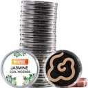 Miupoo Jasmine Coils Incense, Each Cloud Shaped Coil Incense Comes with A Outdoor Travel Portable Incense Rack, Pack of 20 Pieces Jasmine Coils, One Coil Incense Burn for Approxi Aroma 1 Hour.