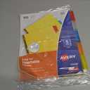 3 x Avery Binder Dividers - 5-Tab Insertable Multicolor Big Tabs for Binders, 1 Set of Dividers (11109)