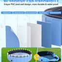 Extra Large Foldable Dog Pool 107x20, EPN Heavy Duty Hard PVC Collapsible Dog Pool for Large Dogs and Kids, Leakproof Non-Slip Pet Wading & Bathing Tub with Drain, for Indoor & Outdoor Use