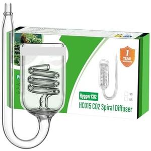 Spiral CO2 Diffuser Glass Atomizer for Aquarium Plants -Ideal for Aquarium CO2 System, Ensure Lush Aquarium Plants Growth
