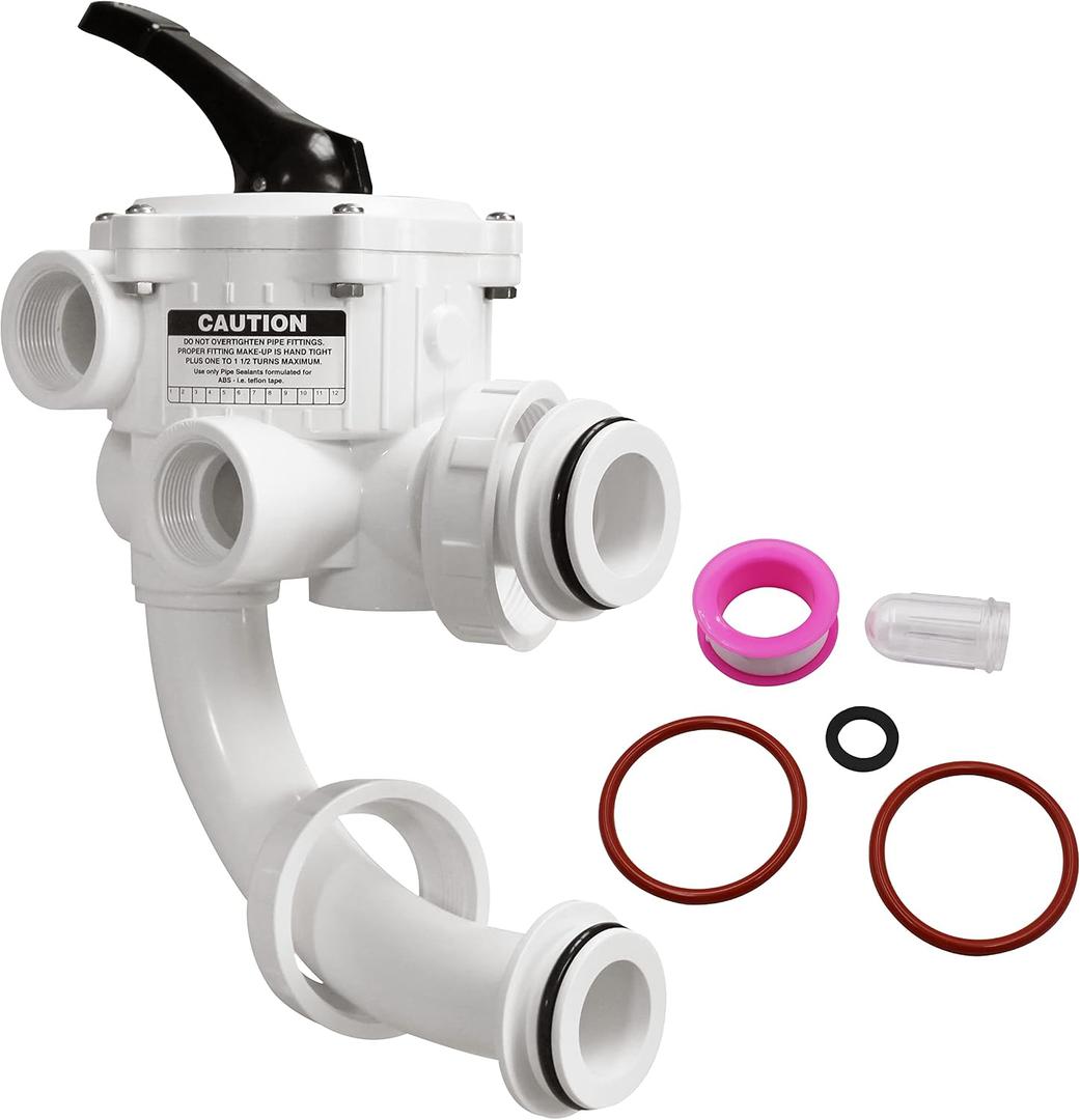 261177 1-1/2-Inch Threaded Multiple Port Valve Replacement Compatible with FNS, FNS Plus, Nautilus Plus Pool and Spa D.E. Filters, White Side Mount Valve
