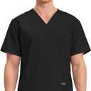Cherokee Men's V-Neck Top Traditional fit with 4 Pockets, Ultra Soft, Durable, Fade Resistant, 2-Way Stretch Fabric - WW695, Medium