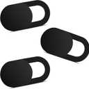 Webcam Cover (3 Pack), 0.03 inch Ultra Thin Laptop Camera Cover Slide for iPhone iPad MacBook Pro Computer iMac Cell Phone PC Accessories Camera Blocker Slider, Great for Privacy - Black