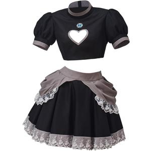 Willyacos Bowsette Cosplay Dress Sexy Black Short Princess Bowsette Cosplay Costume Dress Tops Skirts Outfit for Adult Women, 2XL