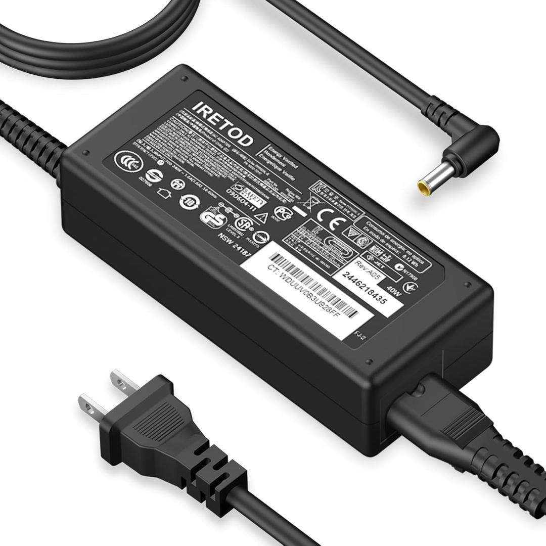 Replacement for LG Monitor Power Cord - DC 19V Power Supply for LG Electronics 27" 24" 23" 22" 20" 19" LCD LED HD TV Monitor Widescreen Power Adapter Cord(6.5 * 4.4mm)