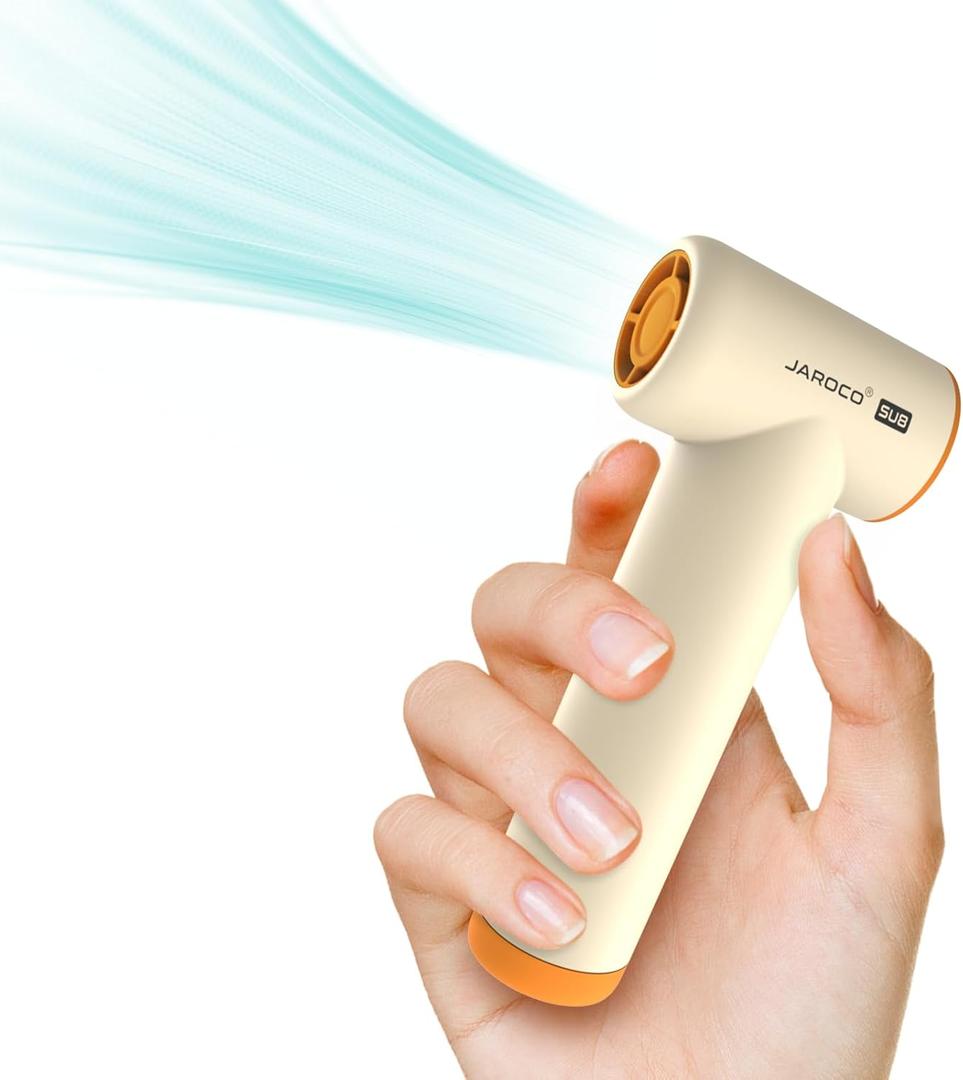 Handheld Portable Turbo Fan, 85000RPM Super High-speed Fan with 4-speed, 4000mAh, USB-C Rechargeable Personal Battery Operated, Mini Small Pocket Design for Travel/Outdoor/Vacation/Concert/Gift, Beige