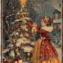 Just a Girl Who Loves Christmas Metal Sign Vintage Christmas Tree Tin Poster Heartwarming Holiday Wall Decor for Home Nursery Festive Cafe Kitchen Bar Bedroom Office 12 * 8In