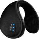 MUSICOZY Bluetooth Headphones Earmuffs Ear Warmers Wireless Headphones Earmuffs, Built-in HD Speakers and Microphone with Carry Bag for Biking Running Cool Tech Gadgets Gifts for Winter (Black)