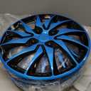 4Pcs Clip-On Universal Car Wheel Rim Hub Cover Wheel Hub Caps for Car Pickup Truck SUV Wheel Skins Decorative Plastic Blue Black R14 / 14 Inch