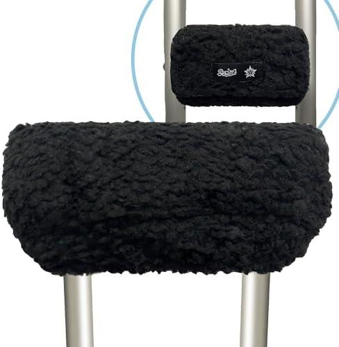 SPRING SEAON Plush Memory‑Foam Crutch Underarm Pad & Hand‑Grip Covers–Universal Fit, Breathable Moisture‑Wicking, Machine‑Washable Cushion for Crutches, Pain Relief & Chafing Protection, 4 PCS