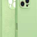 for iPhone 16 Pro Max Case Silicone,with [Full Camera Protection][Soft Anti-Scratch Microfiber Lining],Liquid Silicone Ultra Slim Shockproof Phone Case for Men Women Girls-Matcha