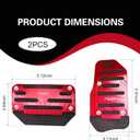 2 PCS Automatic Transmission Pedal Covers, Non-slip Car Pedal Covers, Alloy Gas and Brake Pedals Replacement Kit, Universal for Most Cars SUVs ATVs (Red)