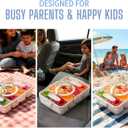 Travel Snack Container for Kids – Snackle Box with 8 Removable Compartments, Utensils and Recipe QR – Snack Box for Road Trips, Beach, Picnic and School Lunch