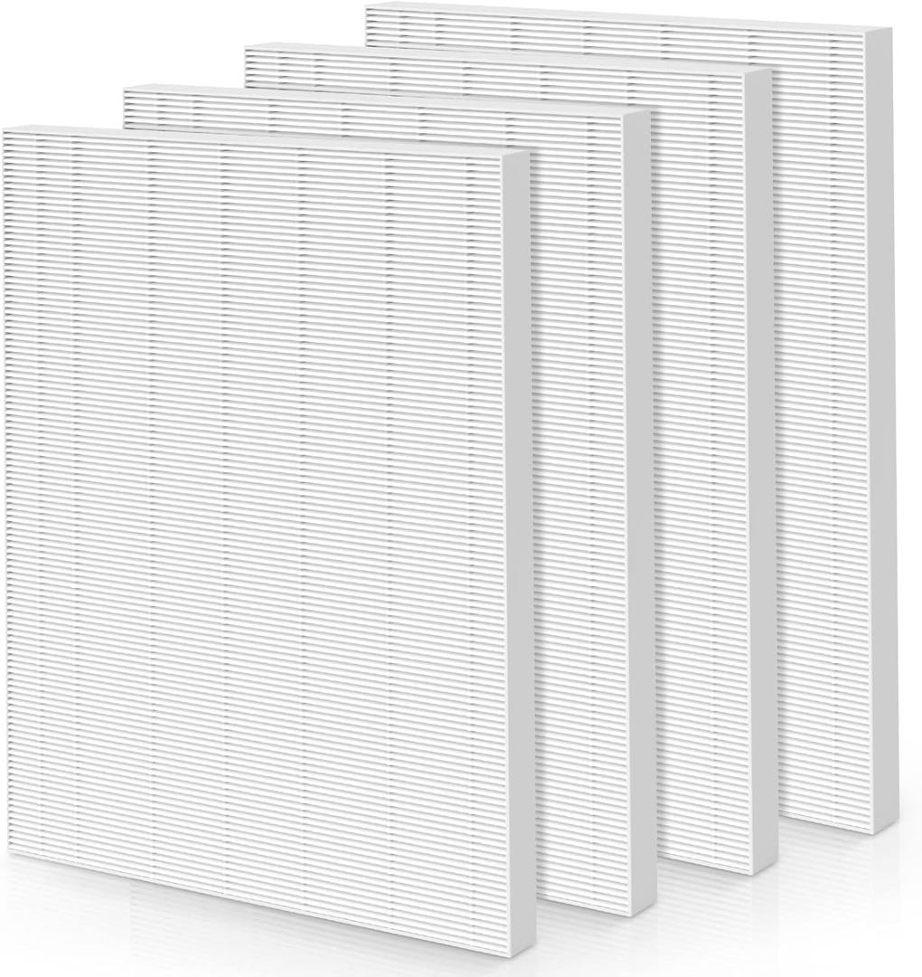 isinlive 115115 HEPA Replacement Filters A for Winix PlasmaWave 5300-2, C535, 6300, 5300, 6300-2, P300, AM90, 9000, 5000, 5000B, C909, 9800 Air Purifier, 4 Pack HEPA Filter, Size 21