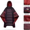 Camping Blanket,Hoodie Blankets Poncho Outdoor Waterproof Windproof Warm Durable & Portable for Stadium, Concerts, Car,Travel, Beach, Picnic, Grass,75 * 57 inch