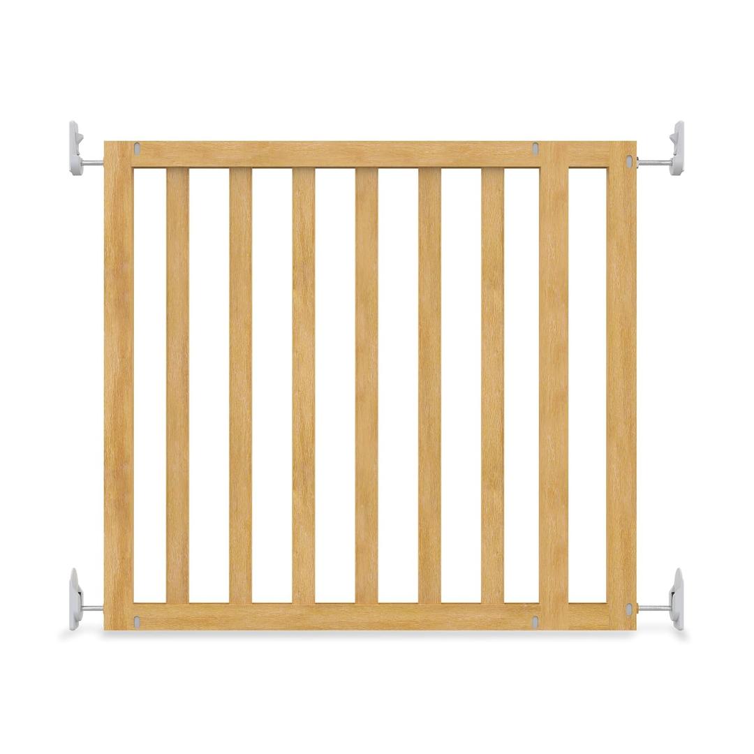 Ingenuity The Doorway 36S Series Custom Collection, Safety Pet & Baby Gate, 30"-36" Wide, 28" Tall, Pressure or Hardware Mounted, Install Wall to Wall in Doorway, Natural Wood Panels Ready for Paint