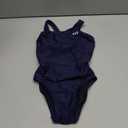 TYR Sport Girl's Solid Maxback Swim Suit (Navy, 24)