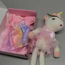 Unicorn Doll Stuffed Animal Toys for Girls - Ballerina Doll | Plush Carrier Bag | 3 Set Cloth Accessories, Kids Pretend Play Crochet Gifts, Birthday Gift for 3 4 5 6 Year Old Little Girl Unicorn Toys