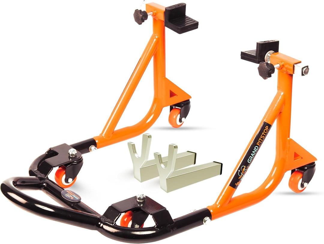 Grand Pitstop Universal Adjustable Rear Paddock Stand for Motorcycle with Swingarm Rest 360 Dismantable, Motorcycle Weight Up to 500 lbs/ 226 Kgs
