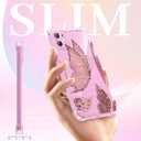 2 x Clear Case Compatible with iPhone 12, Cute Butterfly Print Protective Cover for Girls Women, Slim Soft TPU Four Corners Shockproof Case for iPhone 12 - Dark Pink Butterfly