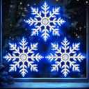 ElectricWise 3 Pack Hi Vibrant Twinkling Christmas Snowflakes Lights, 10'' 663 LEDs Waterproof Christmas Snowflakes Window Light Decorations, Twinkling Blue and Pure White, for Window Door Wall