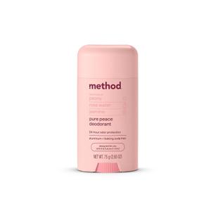 Method Deodorant, Pure Peace, Rose Water, Peonies + Pink Sea Salt notes, 24 Hour Odor Protection, 2.65 oz