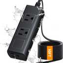 Black Power Outlet, 3 Plugs, L120 inches