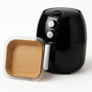 Air Fryer Paper Liners Square 100PCS  Non-Stick, Grease-Resistant, Food Grade Parchment Paper for Air Fryers, Ovens & Microwaves, Heat Resistant up to 450F