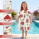 Fire Truck Hooded Beach Towel for Kids, 30"x30" Kids Towel Poncho, Cute Fire Truck Hooded Bath Towel for Toddlers, Soft Quick Dry Swim Cover Up for Beach, Pool, Travel, Birthday Gifts