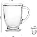 Coffee Mugs Set of 8, Clear Large Coffee Mug 15 OZ With HandlesTransparent Tea Cup for Hot/Cold Beverages, Glassware Set for Americano, Latte, Cappuccino