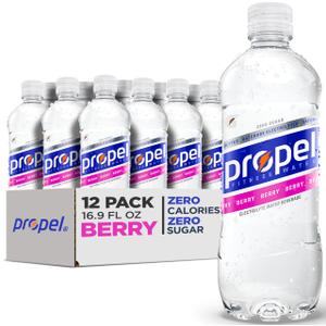 Propel Electrolyte Enhanced Water Sports Drink, Berry Flavored Water, Zero Calorie & Zero Sugar Hydration with Electrolytes and Vitamins C & E, 16.9 fl oz Water Bottles (12 Pack) (EXP 05/04/27)