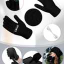 3 Pcs USB Heated Hat Scarf Gloves Set for Men Women Warm Gift No Power Supply Included (Black)