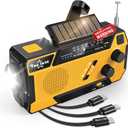 Hand Crank Emergency Radio 7400mWh (2000mAh) Solar Hand Crank Radio Built in 3 Charging Cables AM/FM/NOAA Weather Radio Battery Operated Hand Crank Charger for Emergency Supplies Survival Gear