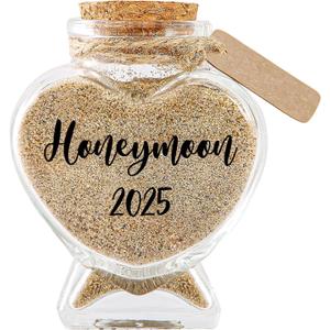 Honeymoon Sand Keepsake Jar 2025, Honeymoon Gifts for Newlywed Couple, Bride & Groom, Honeymoon Essentials, Bridal Shower Gifts, Romantic Wedding Registry, Engagement, Unique Travel Gift Ideas