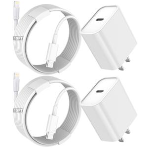 iPhone Fast Charger,Extra Long iPhone Charger Fast Charging 10Foot 2Pack i Phone Chargers 10FT USB C to Lightning Cable Cord Adapter for iPhone 14 Pro Max/14 Plus/13 Mini/13/12/11/X/XR/SE/iPad/AirPods