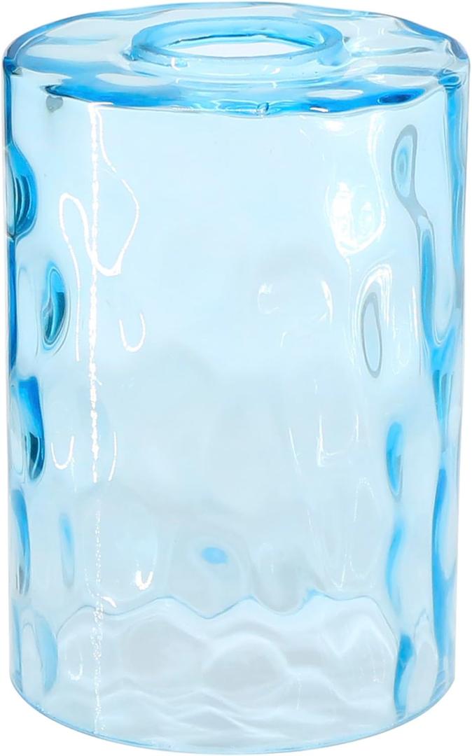 Lamp Shade Replacement Only, Cylinder 1-5/8 Inch Fitter, 4.3"D x 4.3"W x 6.7"H Lampshade Cover for Table Lamp, Ceiling Fixture Chandelier Pendant Light Wall Sconce (Blue Water Ropple)