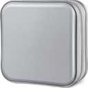 Siveit CD Case, 40 Capacity CD/DVD Case Holders Wallet Hard Plastic DVD Disc Cases Storage Binder for Car Home Office Travel (Grey) (Silver)