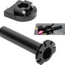 Motorcycle Throttle Grip, 22 mm 7/8" Alloy Quick Throttle Twist Grip, CNC Technology Anti-Slip Rustproof Handlebar Accelerator Replacement, for Most Motorcycles, Scooters, ATVs (Black)